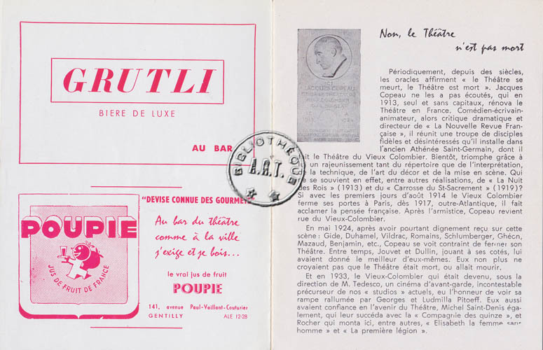 Les programmes de Théatre de l\